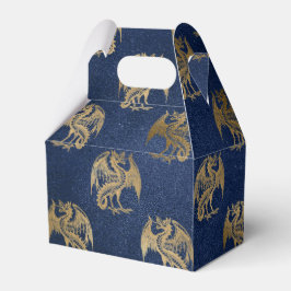 Navy Blue en Gold  Dragon Pattern Bedankdoosjes