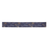 Navy Blue en Gold Dragon Scales Satijnen Lint (Voorkant)