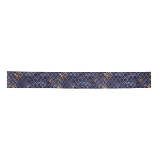 Navy Blue en Gold Dragon Scales Satijnen Lint (Voorkant)
