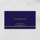 Navy Blue en Gold Elegant Visitekaartje (Achterkant)