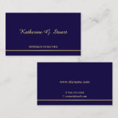 Navy Blue en Gold Elegant Visitekaartje (Voorkant / Achterkant)