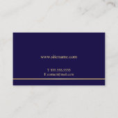 Navy Blue en Gold Elegant Visitekaartje (Achterkant)