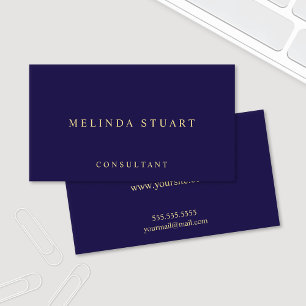 Navy Blue en Gold Elegant Visitekaartje