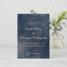 Navy Blue en Gold Elegant, Waterverf achtergrond