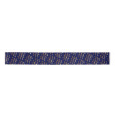 Navy Blue en Gold Faux Foil Confetti Ribbon Satijnen Lint (Voorkant)