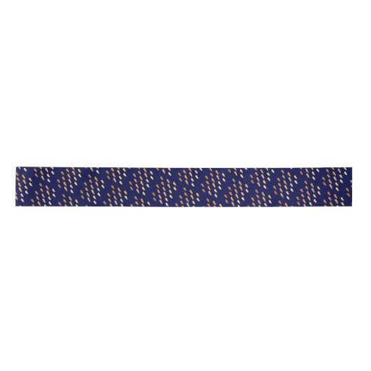 Navy Blue en Gold Faux Foil Confetti Ribbon Satijnen Lint (Voorkant)