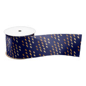 Navy Blue en Gold Faux Foil Confetti Ribbon Satijnen Lint (Spoel)