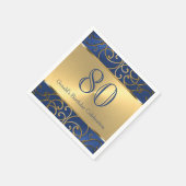 Navy Blue en Gold Filigree Swirls Servetten (Hoek)