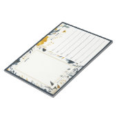 Navy Blue en Gold Floral Weekly Calendar Notitiebl Notitieblok (Schuin)