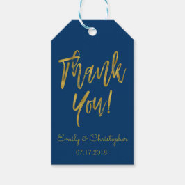 Navy Blue en Gold Foil Bedankt Cadeau Label Cadeaulabel