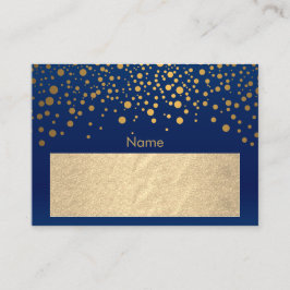 Navy Blue en Gold Foil met Confetti Stippen Plaatskaartje