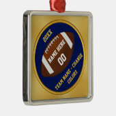 Navy Blue en Gold, Football Ornament Personalized (Rechts)