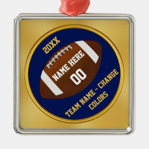 Navy Blue en Gold, Football Ornament Personalized