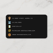 Navy Blue en Gold Geode Agate Stone QR Code Visitekaartje (Achterkant)