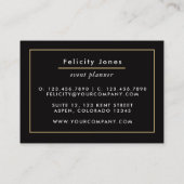 Navy Blue en Gold Geode Agate Stone Visitekaartje (Achterkant)