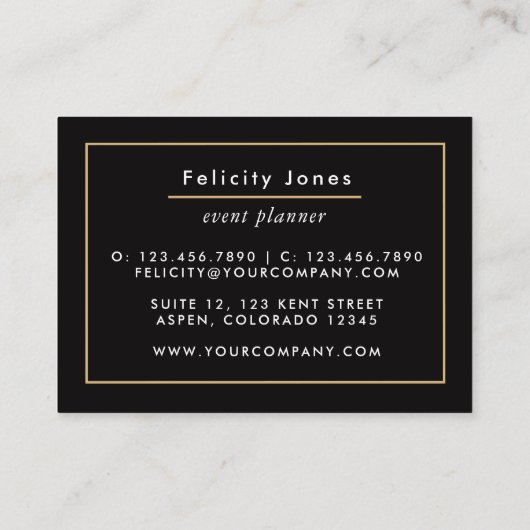 Navy Blue en Gold Geode Agate Stone Visitekaartje (Achterkant)