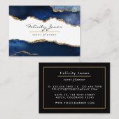 Navy Blue en Gold Geode Agate Stone Visitekaartje (Voorkant / Achterkant)