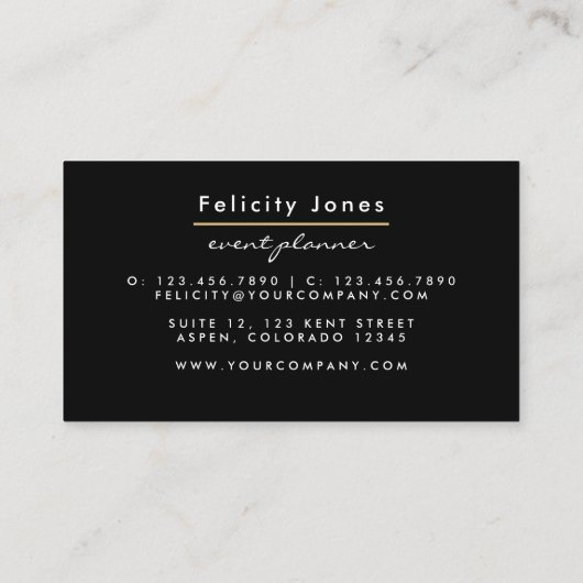 Navy Blue en Gold Geode Agate Stone Visitekaartje (Achterkant)