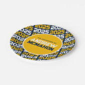 Navy Blue en Gold gepersonaliseerd Afstuderen Papieren Bordje (Gekanteld)