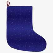Navy Blue en Gold Glitter Stars Kerstmis  Grote Kerstsok (Voorkant)