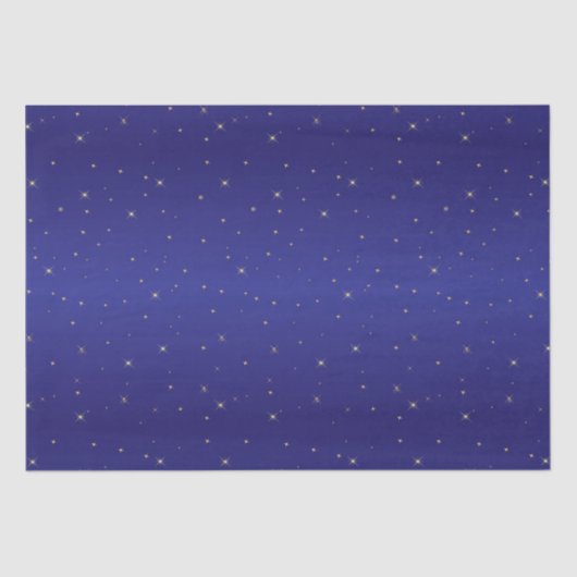 Navy Blue en Gold Glitter Stars Kerstmis Tissuepapier (Voorkant)