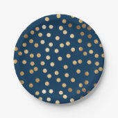 Navy Blue en Gold Glitter Stippen Paper Bord (Voorkant)
