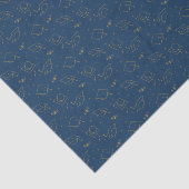 Navy Blue en Gold Graduation Cap Toss Tissuepapier (Detail)