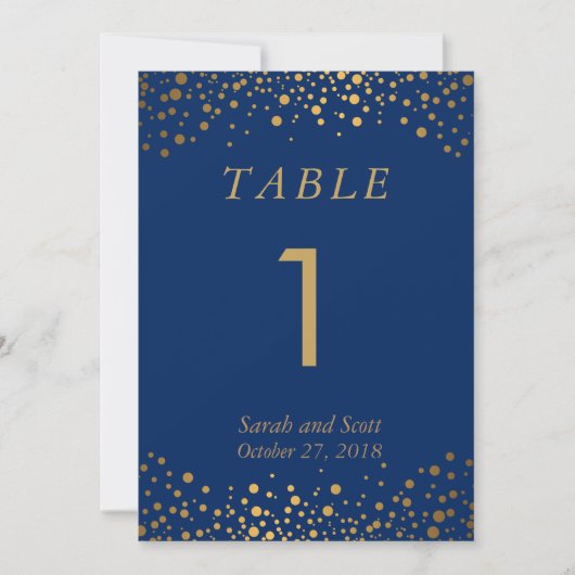 Navy Blue en Gold Kaart (Voorkant)