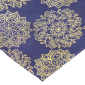 Navy Blue en Gold Kaleidoscope Pattern Korte Tafelloper (Hoek)