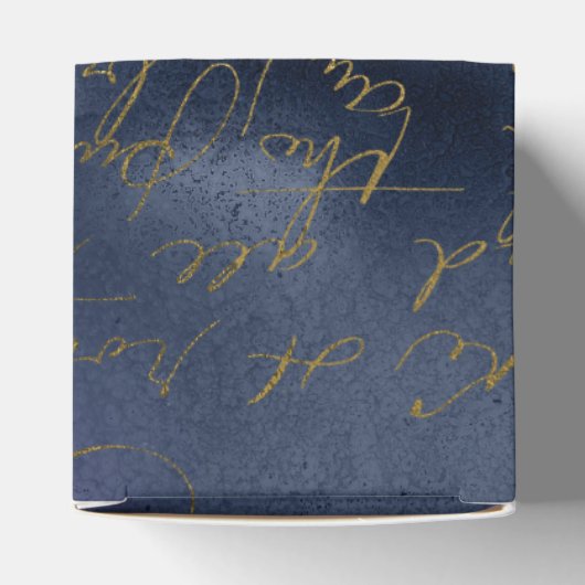 Navy Blue en Gold  kalligrafie Bedankdoosjes (Bovenkant)
