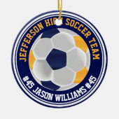 Navy Blue en Gold ⚽ Keramisch Ornament (Voorkant)