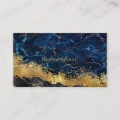 Navy Blue en Gold Marble Geode Agate Gilded Visitekaartje (Voorkant)
