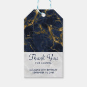 Navy Blue en Gold Marble Modern Stylish Cadeaulabel (Voorkant)