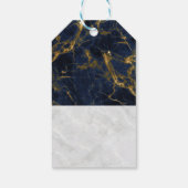 Navy Blue en Gold Marble Modern Stylish Hartelijk  Cadeaulabel (Achterkant)