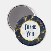 Navy Blue en Gold Marble Modern Stylish Hartelijk  Magneet (Voorkant / Achterkant)