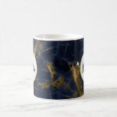Navy Blue en Gold Marble Modern Stylish Koffiemok (Center)
