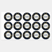 Navy Blue en Gold Marble Modern Stylish Labels (Vel)