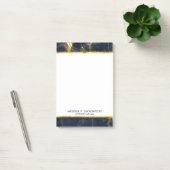 Navy Blue en Gold Marble Modern Stylish Post-it® Notes (Kantoor)