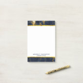 Navy Blue en Gold Marble Modern Stylish Post-it® Notes (Op bureau)