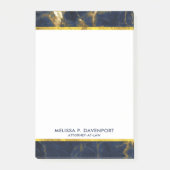 Navy Blue en Gold Marble Modern Stylish Post-it® Notes (Voorkant)