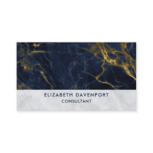 Navy Blue en Gold Marble Modern Stylish