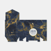 Navy Blue en Gold Marble Modern Stylish Wedding Bedankdoosjes (Uitgevouwen)