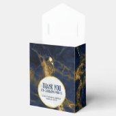 Navy Blue en Gold Marble Modern Stylish Wedding Bedankdoosjes (Geopend)