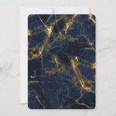 Navy Blue en Gold Marble Modern Stylish Wedding Save The Date (Achterkant)