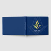 Navy Blue en Gold Masonic Guest Book | Freemason Gastenboek (Volledig)
