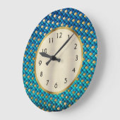 Navy Blue en Gold Mermaid Scales Grote Klok (Hoek)