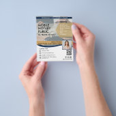 Navy Blue en Gold Mobile Notary Marketing Sjabloon Flyer (Hand)