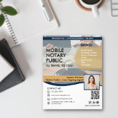 Navy Blue en Gold Mobile Notary Marketing Sjabloon Flyer