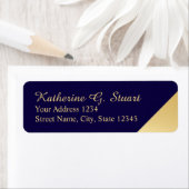 Navy Blue en Gold Modern Elegant Etiket (Insitu)