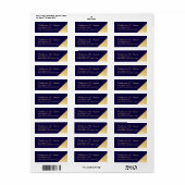 Navy Blue en Gold Modern Elegant Etiket (Full Sheet)